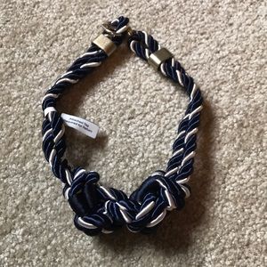 BaubleBar Navy and White Twisted Rope Necklace